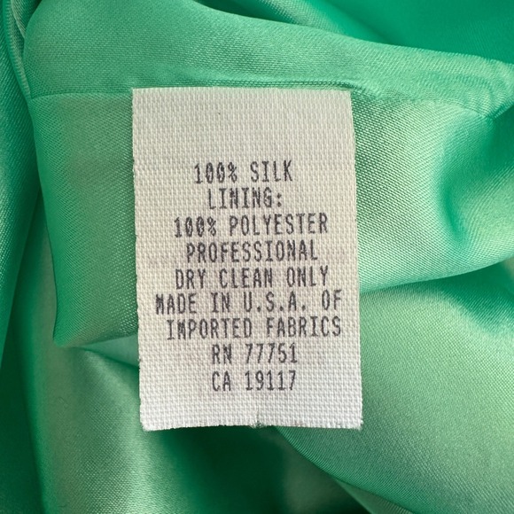 Vintage Betsey Johnson Silk Strapless Mini Dress 6 Green Silk Party Cocktail Y2K - Picture 8 of 13
